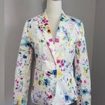 White tie dye colorful cropped blazer in size small Photo 0