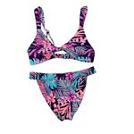 Blackbough ✨ Miami Nights Neon Tropical Print Bikini in Sz Small✨ Photo 3