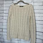 Lauren Ralph Lauren Black Label Cable Knit Cream Sweater Preppy Fall M Vintage Size M Photo 7