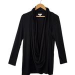 J.Jill Pure Jill Drape Wrap Scarf Convertible Cardigan Long Sleeve Black M Photo 7
