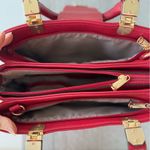 DASEIN Red Statement Handbag Purse Shoulder Bag with Bright Gold Brass Hardware Photo 8