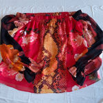 Guess Red and Orange Smocked Blouse for Cocktail Evenings Photo 0