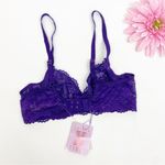 Savage X Fenty Unlined Shimmer Lace Underwire Bra: Purple Photo 8