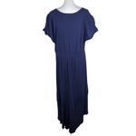 Style & Co . Navy Boho Maxi Dress with Eyelet Lace Accents and Tassel Size Large Photo 1