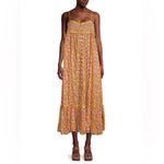 Free People  Molly Jo Midi Dress Garden floral ruffle sleeveless smock crochet Photo 1