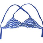Aerie  Womens Swimwear Bikini‎ Top Size Small Blue Silver Striped Swim Photo 0