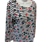 Boden USA Boden Great Breton Striped Blouse Hearts Birds Sz 12 Long Sleeve Boatneck Summer Photo 2