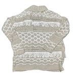 Lucky Brand boho Aztec southwestern earthy chunky knit fringe open cardigan S Photo 5