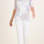 Chico's NWOT Chico’s Printed Pointelle-Stitch Sweater Top Blouse XL Photo 1