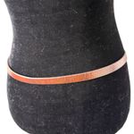 Casual Corner Brown Leather Brass Circle Buckle Western Boho Bohemian Belt Small Photo 7