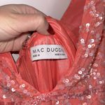 Mac Duggal NWT  Coral Pink Sequined Plunge Neck Sleeveless Column Gown - 5669 Photo 6