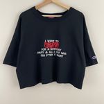 Champion Vinnie Hacker Black White Purgatory BDay Merch Cropped Short Sleeve Graphic Tee Photo 0