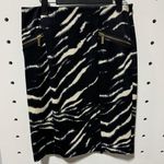 Michael Kors Women Zebra Zipper Faux Pockets Pencil Skirt Size 4 Photo 0