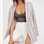 Free People  Uptown Girl Blazer sz small soft pink combo Photo 0