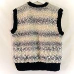 Unique Vintage  Handmade Knit Open Sweater Vest — Black Tan Beige — S/M Like New Photo 1