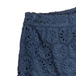 THML Crochet Lace Floral Shorts Pull On Navy Blue 100% Cotton Women Size Medium Photo 4