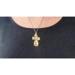 Gold tone Cross and chain Photo 1