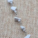 Simply Vera Wang Sliver Tone Glass Bead Natural Stone Tassel Pendant Necklace Silver Photo 3