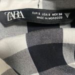 ZARA  Black and White Plaid Blouse with Bow Photo 10