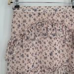 Love Shack Fancy Lily Skirt Size 4 Persian Pink Floral Ruffle Trim 100% Silk Boho Photo 4