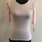 Bar III Womens Crew-Neck Ruched-Shoulder Top Photo 2