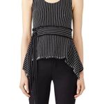 Derek Lam NWT  10 Crosby Waist Tie Peplum Tank Womens Size 6 Black White Textured Photo 0