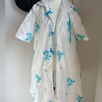 Vintage Blue Floral Chiffon Sheer Hoodie Robe Size undefined Photo 0