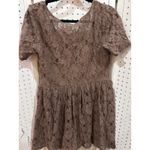 Altar'd State NEW Lace A Line Dress Mauve Taupe Short Sleeve Scoop Neck L Photo 5