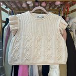 ZARA Knit Cropped Ruffle Sleeve Sweater Top Size Large 6771/034/712 Bloggers Photo 5