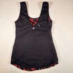 BKE Boutique Tank Medium Red Black Sequine Geometric Scoop Neck Lined Club Party Photo 7