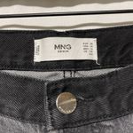 Mango Two Tone Side Panels High Waist Raw Hem Straight Leg Jeans Grey Size 14 Photo 15