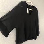 ZARA NWT Women Black Flowy Top - XSmall - Cute Black Blouse Photo 1