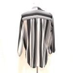 New York & Company Black and White Striped Blouse Photo 3