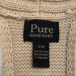 Pure Handknit Tan Knit Cotton Cardigan Sweater Vest Womens Small / Medium Brown Size undefined Photo 1