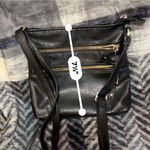 None Black Multi Zip Faux Leather Crossbody Bag Photo 12