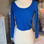 Material Girl Top Royal Blue Crop Long Sleeve XS Photo 3