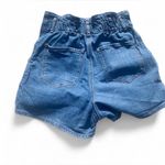 EXPRESS Super High Waisted Paperbag Waist Denim Midi Shorts - Size 8 Photo 5