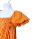 Free People Marina Mini Dress Orange Puff Sleeve Open Back Tie Detail (Fits M) Photo 4