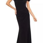 XScape NWT  Scuba Crepe Ruffled Off the Shoulder Fit flare Gown Size 4 Photo 0
