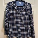 L.L.Bean Women’s  Long Sleeve Button Down Flannel Shirt Blue Pink Plaid Sz Large Photo 0