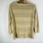 Eddie Bauer Neutral Open Weave Cardigan Sweater 1X Linen Blend Photo 5