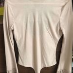 Beige Open Back Floral Mesh Design Bodysuit Tan Size 4 Photo 0