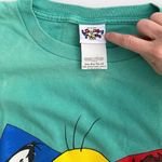 Looney Tunes Vintage 90s Tweety & Co Oversized Sleep Shirt One Size Turquoise Photo 2