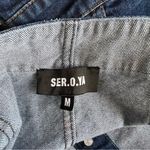 SER.O.YA Free People Women’s April Strapless Denim Flared DeepSea Blue Jumpsuit Size M Photo 3