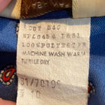 Vintage 70s Shirtdress Sears The Fashion Place Button Down Dress Paisley Blue 10 Photo 7