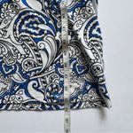 Etro Sleeveless White Blue Paisley Shirt Size 44/Medium Photo 5