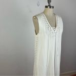 DEREK LAM 10 CROSBY Grommet Embroidery Lace Up Tank Dress White Photo 2