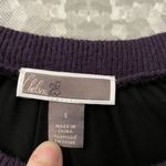 Chelsea 28 Purple Sweater with Black Semi Sheer Back - Size Small - Balloon Arms Photo 3