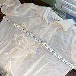 Vintage Elegant Cream Ruffle and Lace Modest Blouse Size 10 Photo 8