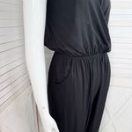 SheIn Surplice Halter Top Jogger Leg Jumpsuit Black Small Photo 8
